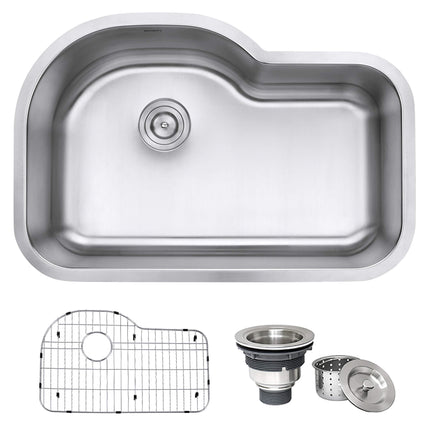 Ruvati RVM4700 Undermount 16 Gauge 32" Kitchen Sink Single Bowl Ruvati