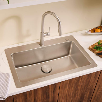 Ruvati 33 x 22 inch Drop-in Topmount Kitchen Sink 16 Gauge Stainless Steel Single Bowl - RVM5001 Ruvati