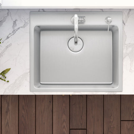Ruvati 25 x 22 inch Drop-in Topmount Kitchen Sink 16 Gauge Stainless Steel Single Bowl - RVM5025 Ruvati