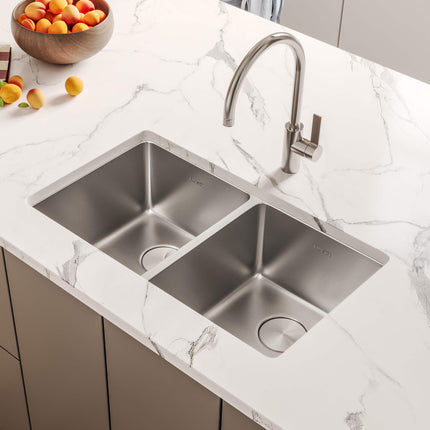 Ruvati 31-inch Undermount Kitchen Sink 50/50 Double Bowl 16 Gauge Stainless Steel - RVM5099 Ruvati