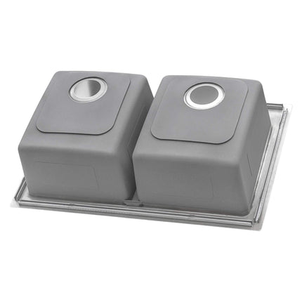 Ruvati 33 x 22 inch Drop-in Topmount Kitchen Sink 16 Gauge Stainless Steel 50/50 Double Bowl - RVM5150 Ruvati