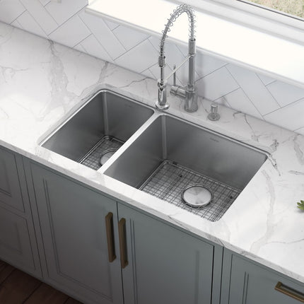 Ruvati 32-inch Undermount Kitchen Sink 30/70 Double Bowl 16 Gauge Stainless Steel - RVM5307 Ruvati