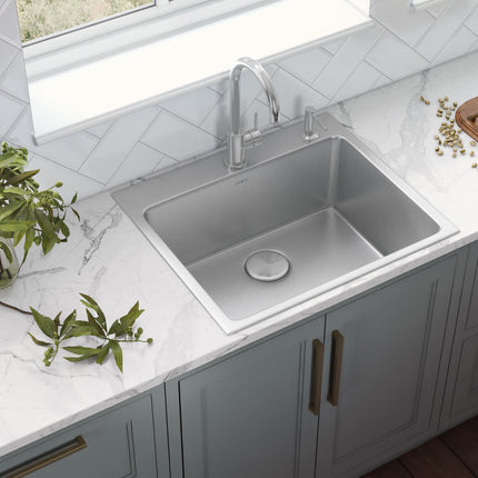 Ruvati 23 x 20 inch Drop-in Topmount Kitchen Sink 16 Gauge Stainless Steel Single Bowl - RVM5923 Ruvati