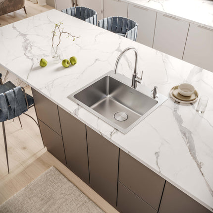 Ruvati 23 x 20 inch Drop-in Topmount Kitchen Sink 16 Gauge Stainless Steel Single Bowl - RVM5923 Ruvati