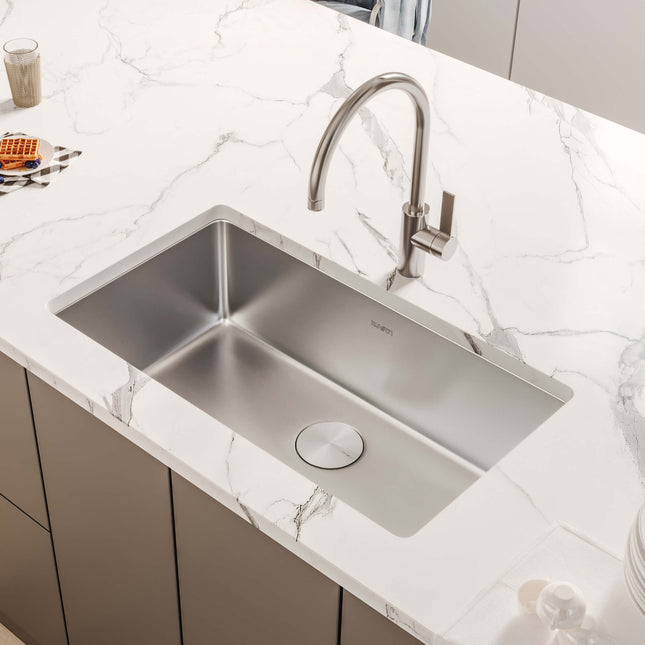 Ruvati 31-inch Undermount Kitchen Sink 16 Gauge Stainless Steel Single Bowl - RVM5931 Ruvati