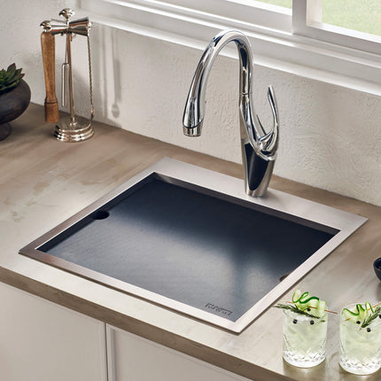 Ruvati 15 x 15 inch Marine Grade T-316 Workstation Topmount RV Boat Outdoor Sink Stainless Steel - RVQ5215 Ruvati