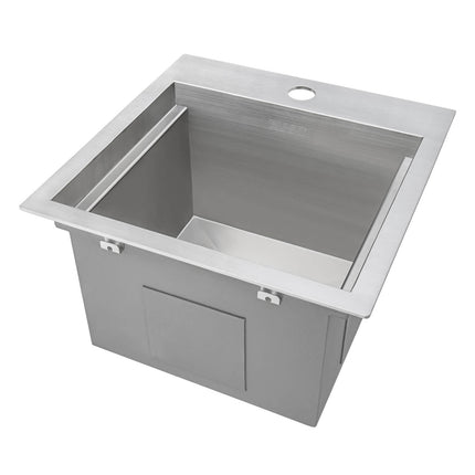 Ruvati 15 x 15 inch Marine Grade T-316 Workstation Topmount RV Boat Outdoor Sink Stainless Steel - RVQ5215 Ruvati