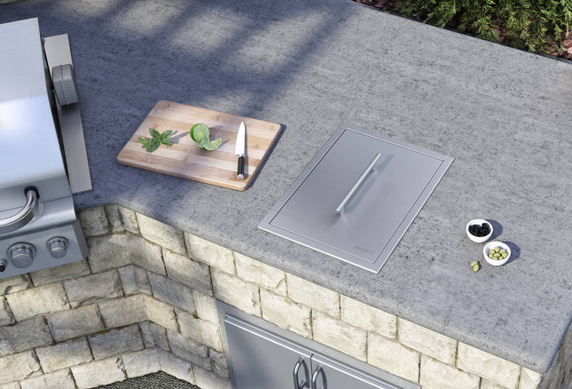 Ruvati Insulated Ice Chest Sink 15 x 20 inch Outdoor BBQ Marine Grade T-316 Topmount Stainless Steel - RVQ6215 Ruvati