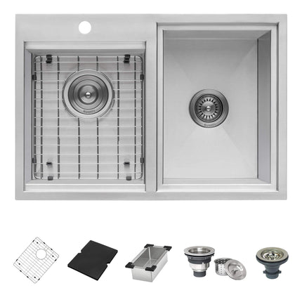 Ruvati Insulated Ice Chest and Sink Combo 29 x 20 inch Outdoor BBQ Topmount T-316 Stainless Steel - RVQ6290 Ruvati