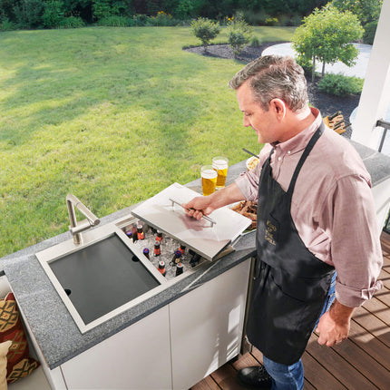 Ruvati Insulated Ice Chest and Sink Combo 29 x 20 inch Outdoor BBQ Topmount T-316 Stainless Steel - RVQ6290 Ruvati