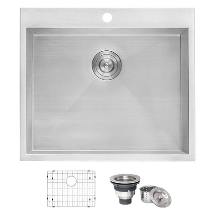Ruvati Topmount Laundry Utility Sink 25" x 22" x 12" Deep 16 Gauge Stainless Steel - RVU6010 Ruvati