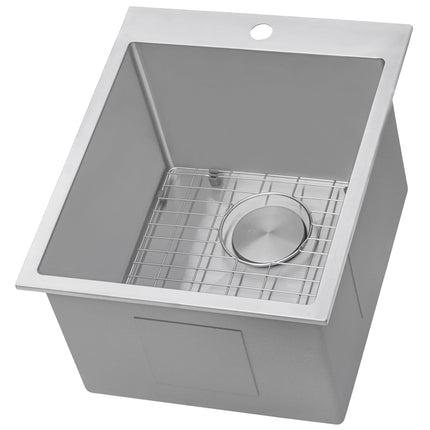 Ruvati Topmount Laundry Utility Sink 18 x 22 x 12 inch Rounded Corners Deep 16 Gauge Stainless Steel - RVU6018 Ruvati