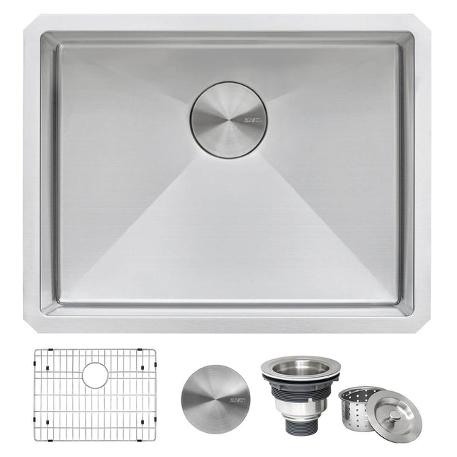 Ruvati 23" x 18" x 12" Deep Laundry Utility Sink Rounded Corners Undermount 16 Gauge Stainless Steel - RVU6125 Ruvati