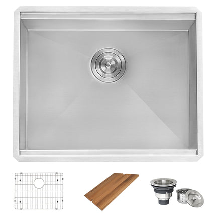 Ruvati 21 x 19 x 12 inch Deep Laundry Utility Workstation Sink Undermount 16 Gauge - RVU6321 Ruvati