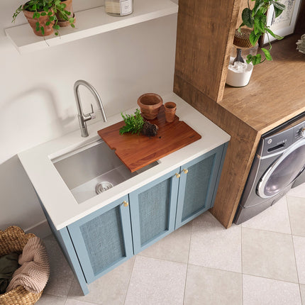 Ruvati 21 x 19 x 12 inch Deep Laundry Utility Workstation Sink Undermount 16 Gauge - RVU6321 Ruvati