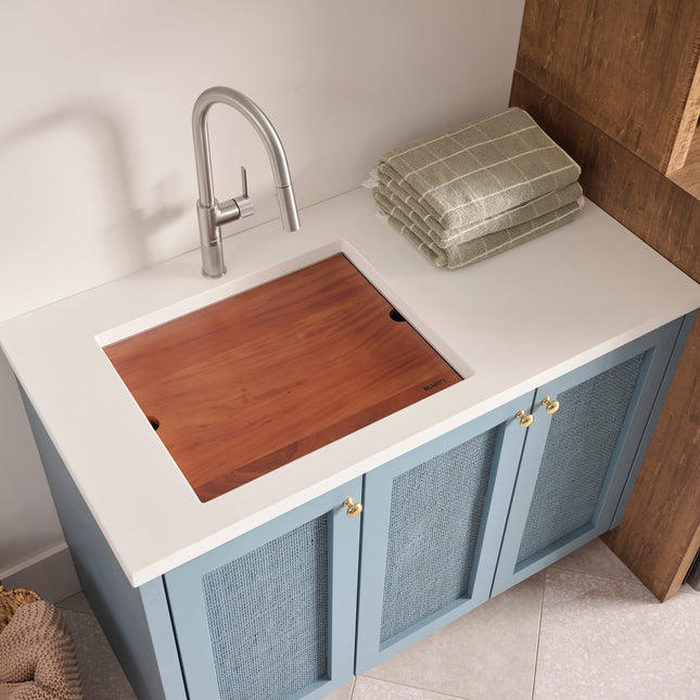 Ruvati 21 x 19 x 12 inch Deep Laundry Utility Workstation Sink Undermount 16 Gauge - RVU6321 Ruvati