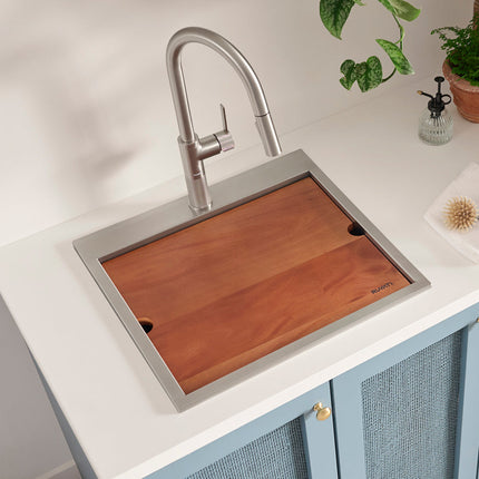 Ruvati 21 x 20 x 12 inch Drop-in Topmount Laundry Utility Workstation Sink 16 Gauge Stainless Steel - RVU6421 Ruvati