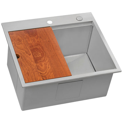 Ruvati 25 x 22 x 12 inch Drop-in Topmount Laundry Utility Workstation Sink 16 Gauge Stainless Steel - RVU6425 Ruvati