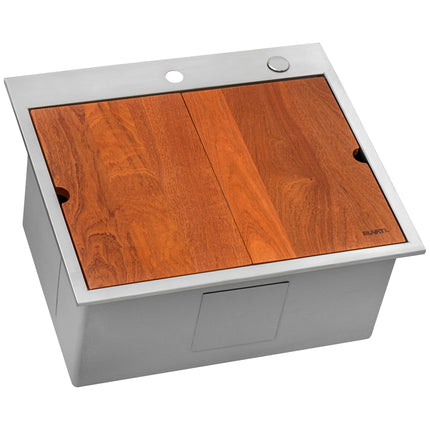 Ruvati 25 x 22 x 12 inch Drop-in Topmount Laundry Utility Workstation Sink 16 Gauge Stainless Steel - RVU6425 Ruvati