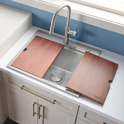 Ruvati 25 x 22 x 12 inch Drop-in Topmount Laundry Utility Workstation Sink 16 Gauge Stainless Steel - RVU6425 Ruvati