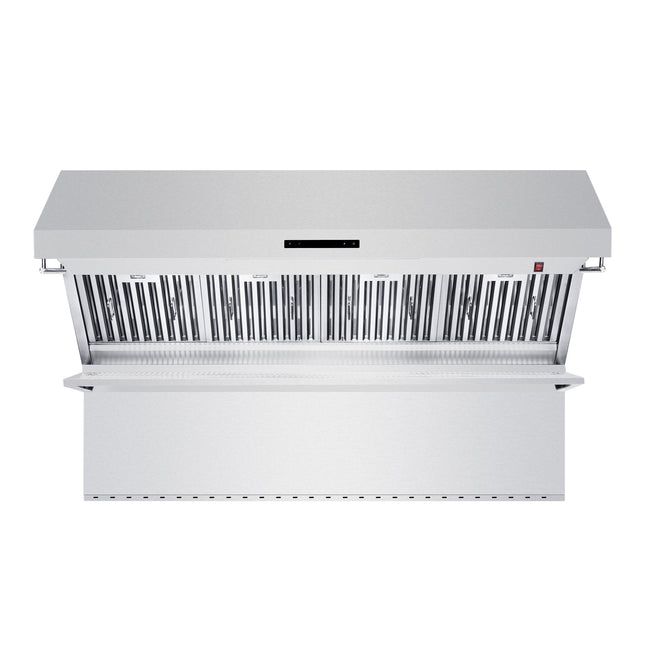 Savona 60-Inch Wall Mount Range Hood, Baffle Filters & Backsplash, Heating Lamps FORNO