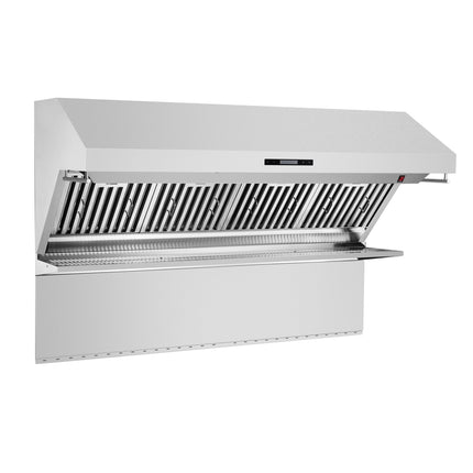 Savona 60-Inch Wall Mount Range Hood, Baffle Filters & Backsplash, Heating Lamps FORNO