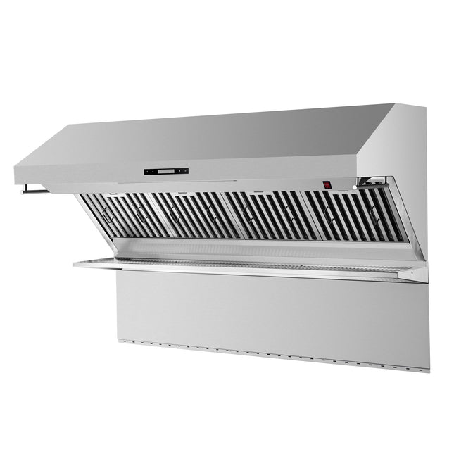 Savona 60-Inch Wall Mount Range Hood, Baffle Filters & Backsplash, Heating Lamps FORNO