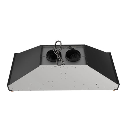 Forno Venezia 48 Inch Wall-Mounted Range Hood in Black with Antique Brass Accessories, Touch Controls and Baffle Filters FORNO