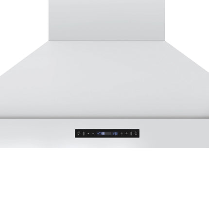 Forno Venezia 48 Inch Wall-Mounted Range Hood in White with Antique Brass Accessories, Touch Controls and Baffle Filters FORNO