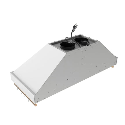Forno Venezia 48 Inch Wall-Mounted Range Hood in White with Antique Brass Accessories, Touch Controls and Baffle Filters FORNO