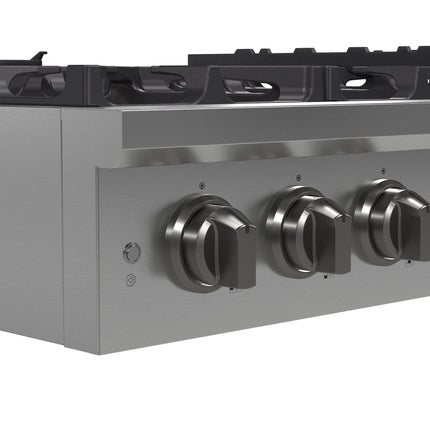 Forno Spezia Alta Qualita 36-Inch Pro-Style Gas Rangetop, Stainless Steel, 6 Sealed Burners, Continuous Cast Iron Grates, High Heat Output FORNO