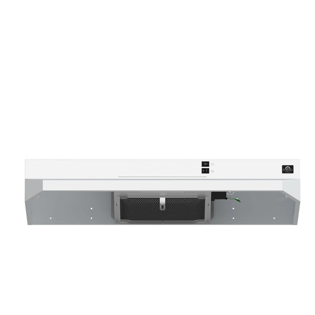 Forno Cappa 30-Inch Under Cabinet Range Hood, White, 200 CFM, Convertible, LED Lighting FORNO