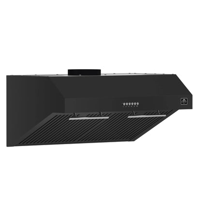 Forno Bari Espresso 30-Inch Under Cabinet Range Hood, Black, 600 CFM, LED Lighting, Dishwasher-Safe Baffle Filters, 3-Speed Fan Control FORNO