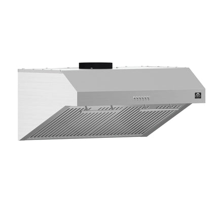 Forno Bari Espresso 30-Inch Under Cabinet Range Hood, Stainless Steel, 600 CFM, LED Lighting, Dishwasher-Safe Baffle Filters, 3-Speed Fan Control FORNO