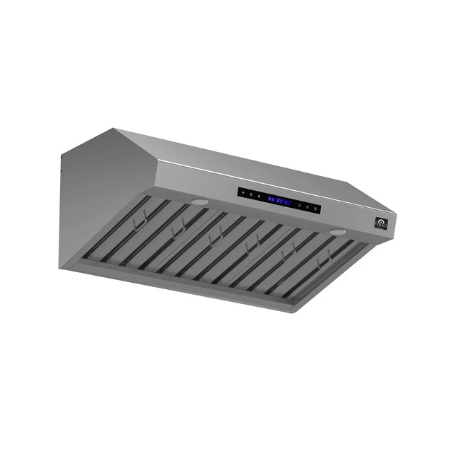 Forno Palazzo 36-Inch Wall Mounted Range Hood, Stainless Steel, Heavy Duty Baffle Filters, Remote Control FORNO