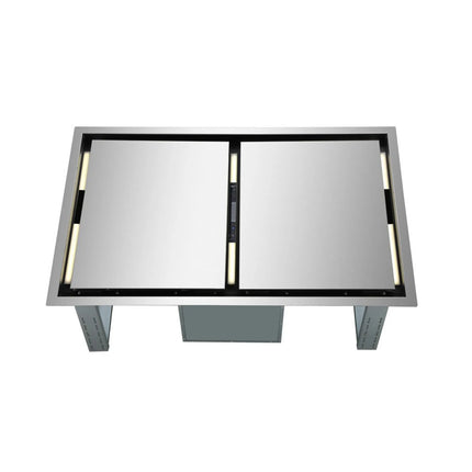 FORNO Arezzo 44-Inch Recessed Ceiling Range Hood, Dual Motors, 1200 CFM, Hybrid Filters, Remote Control FORNO
