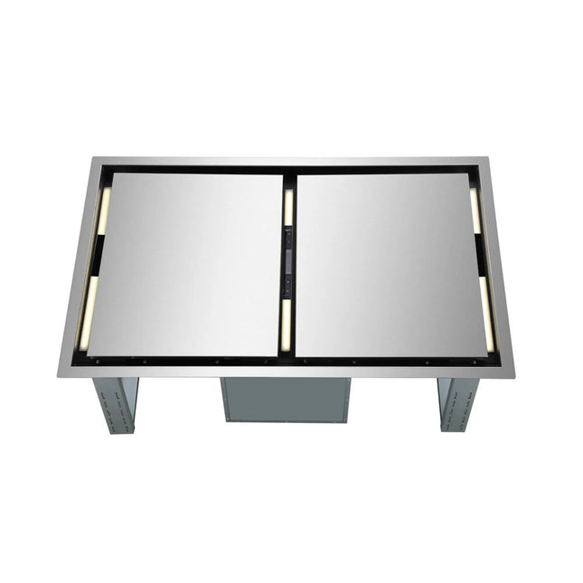 FORNO Arezzo 44-Inch Recessed Ceiling Range Hood, Dual Motors, 1200 CFM, Hybrid Filters, Remote Control FORNO