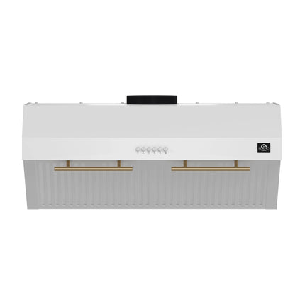 Forno Bari Espresso 30-Inch Under Cabinet Range Hood, White, 600 CFM, LED Lighting, Dishwasher-Safe Baffle Filters, 3-Speed Fan Control FORNO