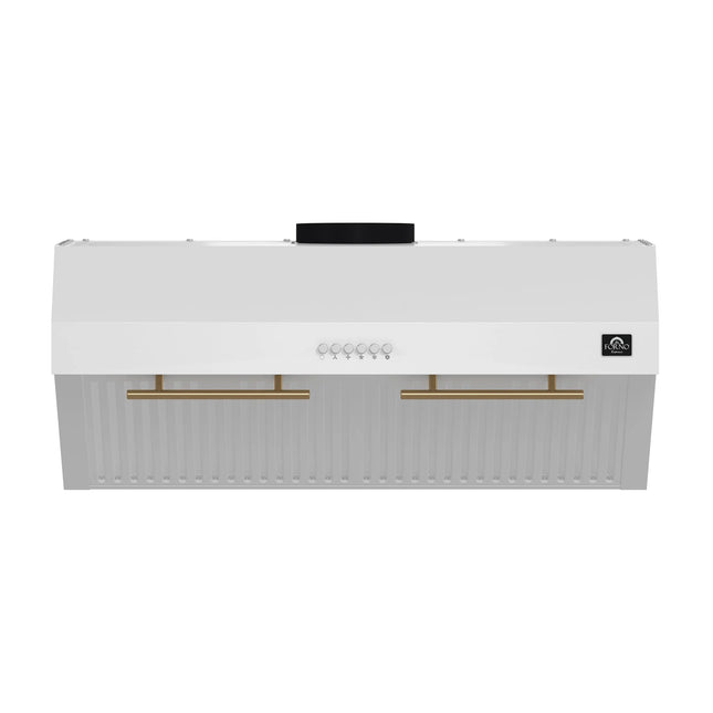 Forno Bari Espresso 30-Inch Under Cabinet Range Hood, White, 600 CFM, LED Lighting, Dishwasher-Safe Baffle Filters, 3-Speed Fan Control FORNO