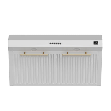 Forno Bari Espresso 30-Inch Under Cabinet Range Hood, White, 600 CFM, LED Lighting, Dishwasher-Safe Baffle Filters, 3-Speed Fan Control FORNO