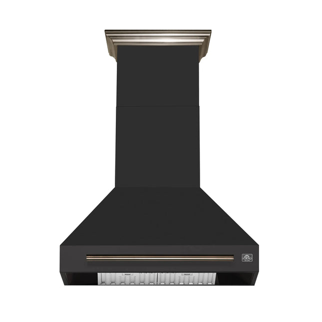 Forno Aria 30 Inch Wall-Mounted Range Hood in Black FORNO