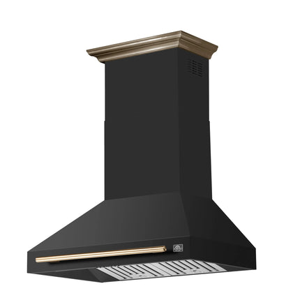 Forno Aria 36 Inch Wall-Mounted Range Hood in Black FORNO