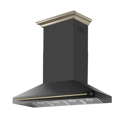 Forno Aria 60 Inch Wall-Mounted Range Hood in Black FORNO