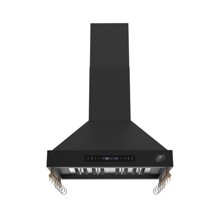 Forno Venezia 30 Inch Wall-Mounted Range Hood in Black with Touch Controls and Baffle Filters FORNO
