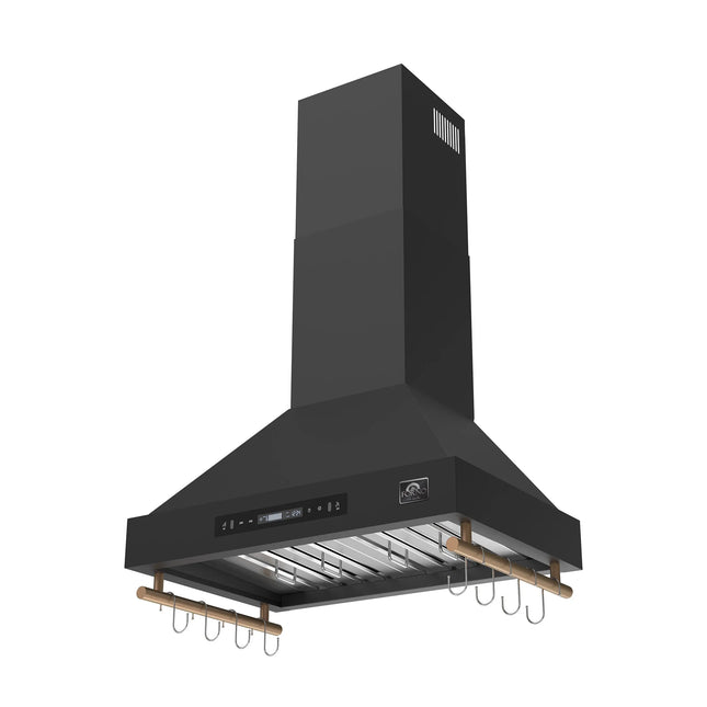 Forno Venezia 30 Inch Wall-Mounted Range Hood in Black with Touch Controls and Baffle Filters FORNO