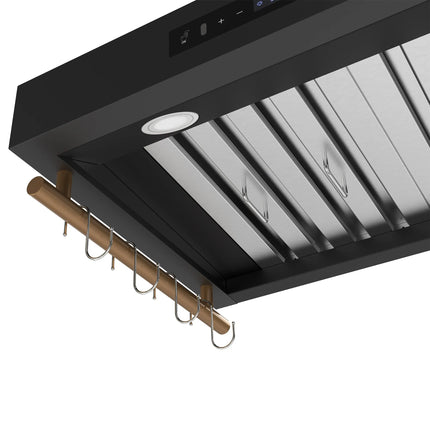 Forno Venezia 30 Inch Wall-Mounted Range Hood in Black with Touch Controls and Baffle Filters FORNO