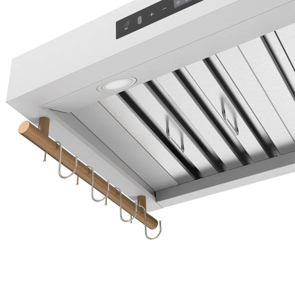 Forno Venezia 30 Inch Wall-Mounted Range Hood in White with Touch Controls and Baffle Filters FORNO