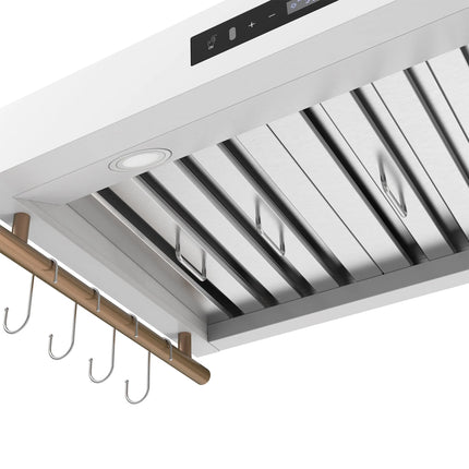 Forno Venezia 36 Inch Wall-Mounted Range Hood in White with Touch Controls and Baffle Filters FORNO