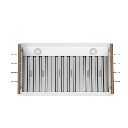 Forno Venezia 36 Inch Wall-Mounted Range Hood in White with Touch Controls and Baffle Filters FORNO