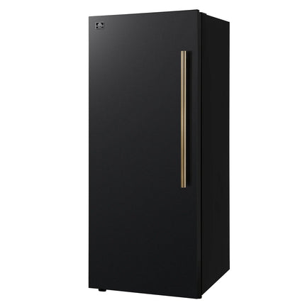 Forno Maderno 28-Inch Convertible Upright Freezer/Refrigerator in Black with Antique Brass Handle, 13.6 cu.ft., Left Swing FORNO